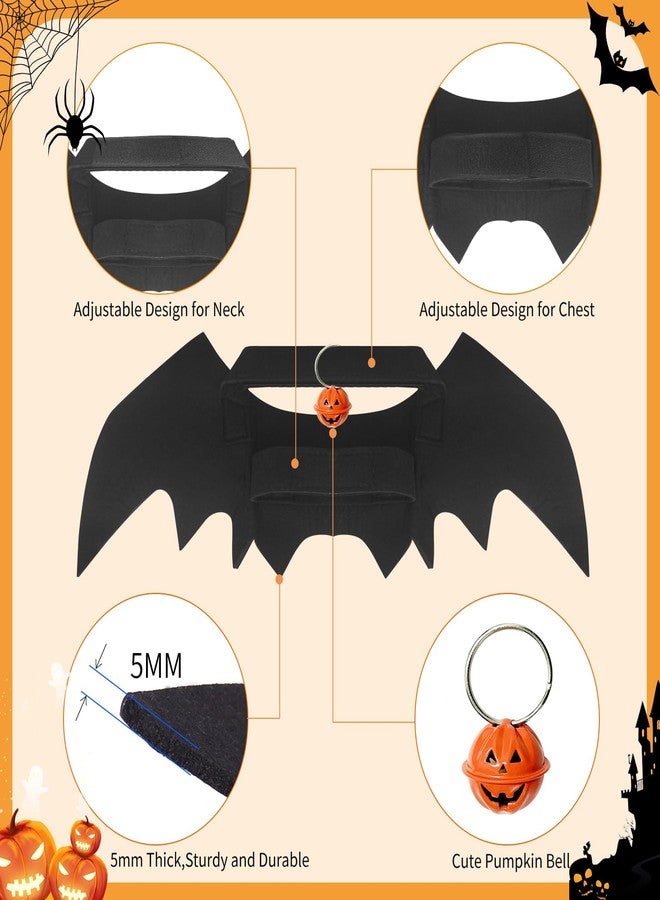 OLANRUN Cat Halloween Costume, Cat Costumes, Small Dog Halloween Costumes - Bat Wing with Pumpkin Bell for Pet Halloween Cosplay Party Dress Up Accessories (Medium) - Image 4